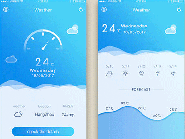 天氣預(yù)報(bào)APP開發(fā) 預(yù)報(bào)精準(zhǔn)--app制作酷蜂科技